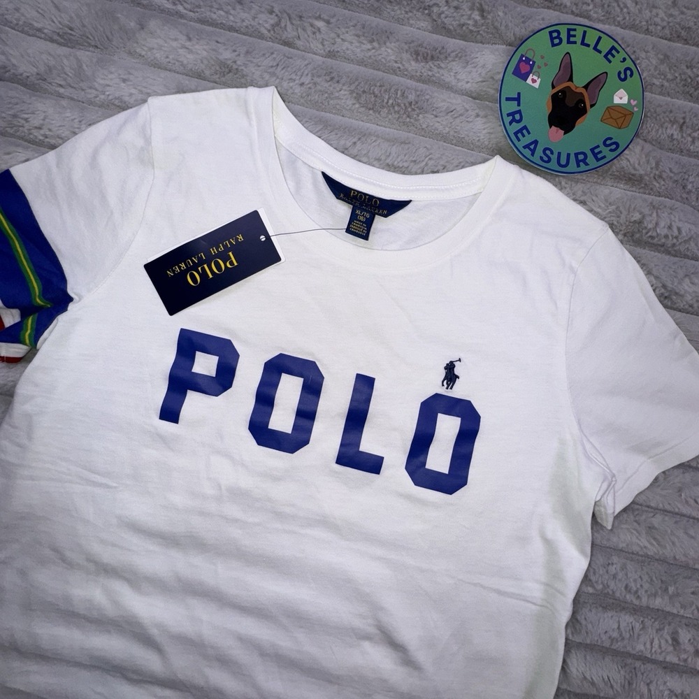 Polo‎ Ralph Lauren Kids XL/Womens Small Americana Big Fit Striped-Sleeve Shirt